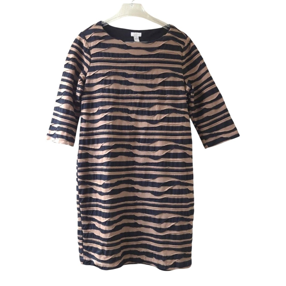 Chico's Striped Knit Shift Dress – Size 1 (Equivalent to M/L) - Picture 2 of 7